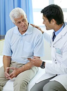 a patient with prostatitis at a specialist appointment